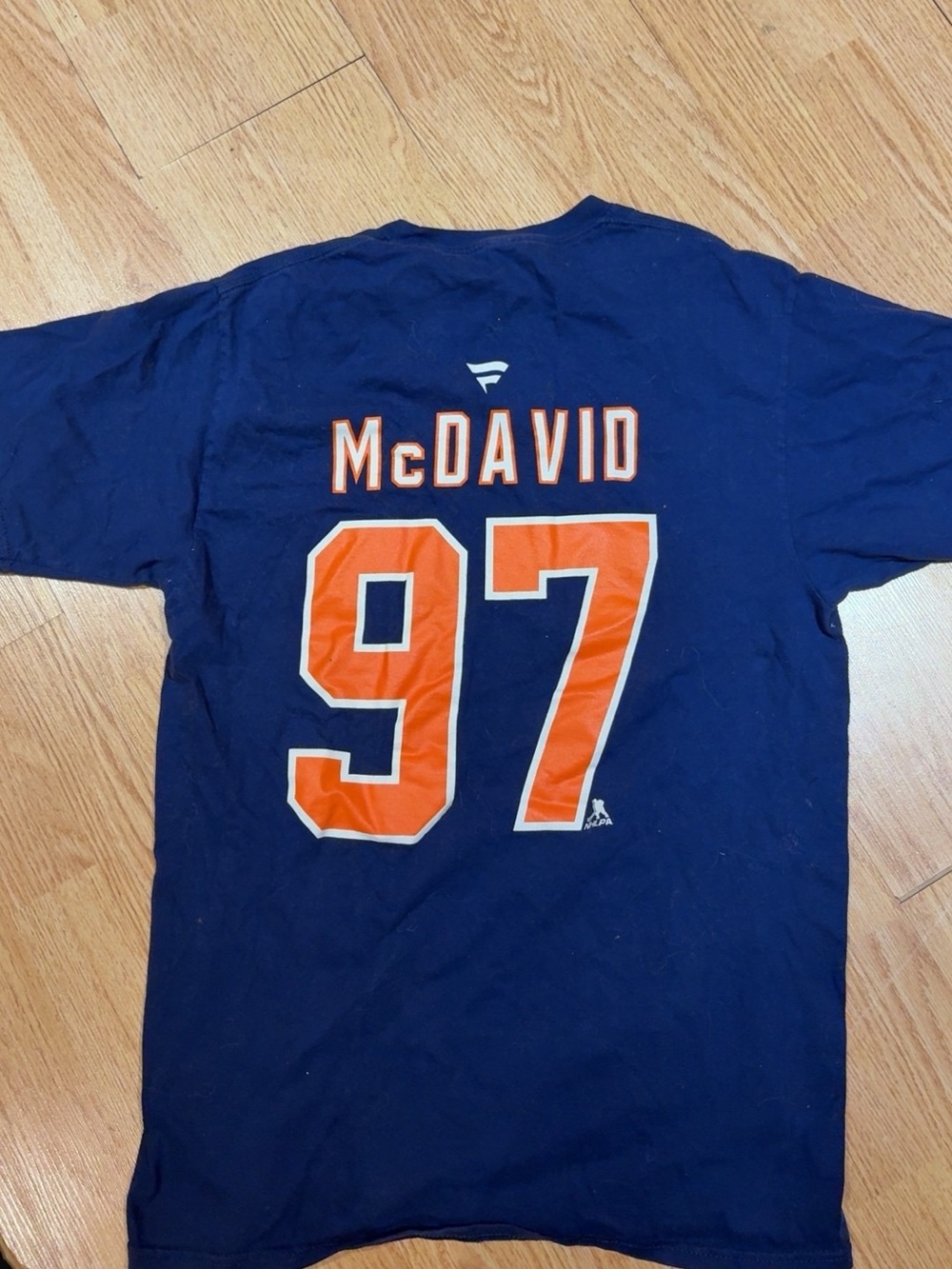 Fanatics Navy Blue McDavid 97 Short Sleeve Tee with Orange Numbers